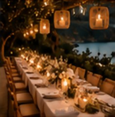 Candlelit long table