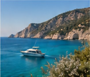 Yacht near the Zakynthos coast