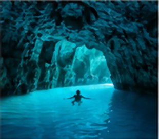 Swimming in the Blue Caves